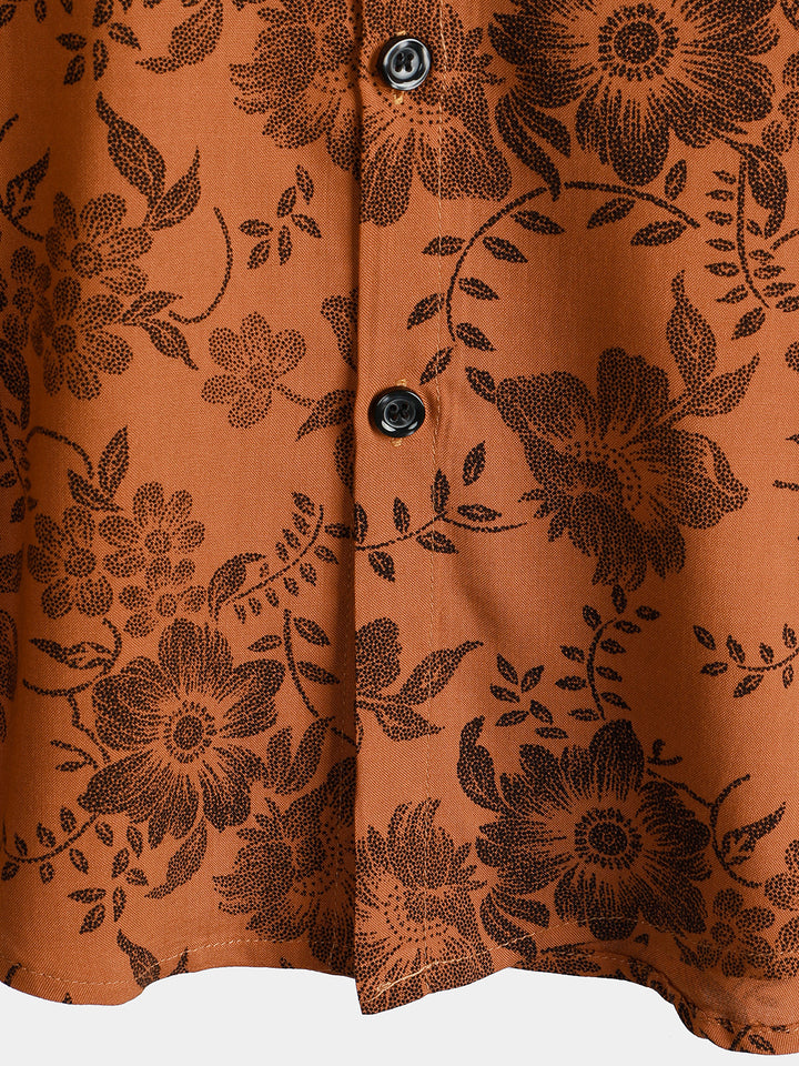 Levoire | Motif Floral Rétro Avec Manches Courtes