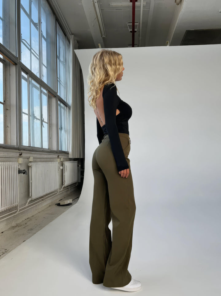 Levoire | Pantalons À Taille Haute Pour Femmes Élégants Et Confortables Vert