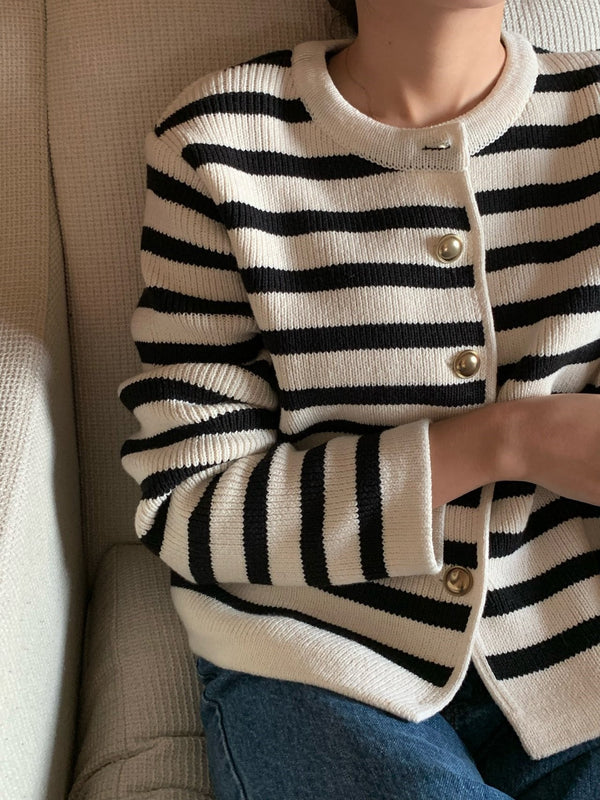Levoire | Gilet Élégant Rayé À Manches Longues
