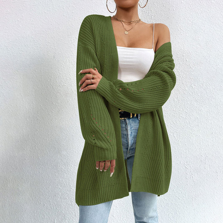 Levoire | Veste Longue Tricotée Avec Détails Subtils Pour Femmes Vert