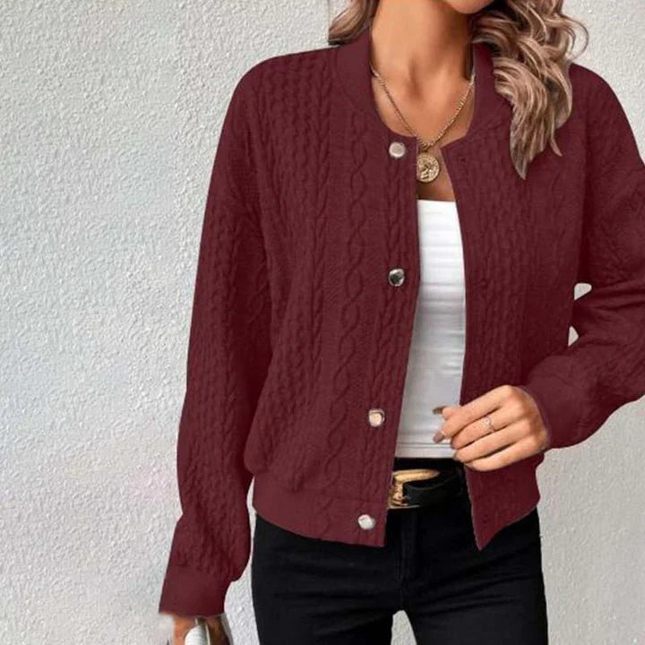 Levoire | Douce Veste En Tricot En Laine Pour Femmes Rouge vin