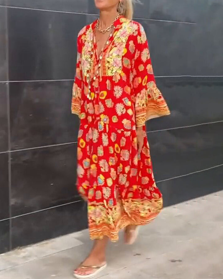 Levoire | Robe Rentomekkoinen Avec Impression Et Décolleté En V