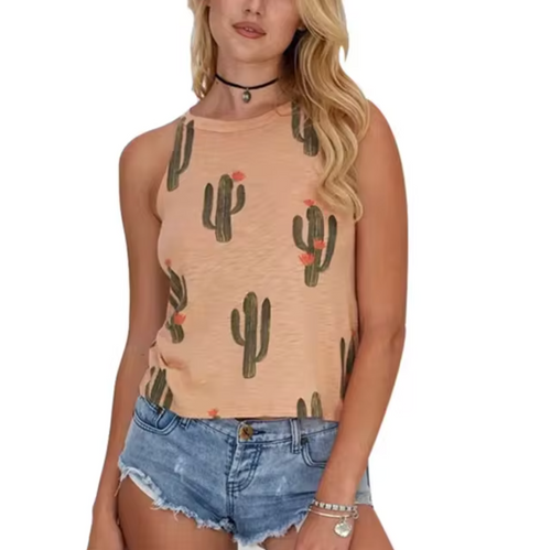 Levoire | T-Shirt Sans Manches Avec Impression De Cactus