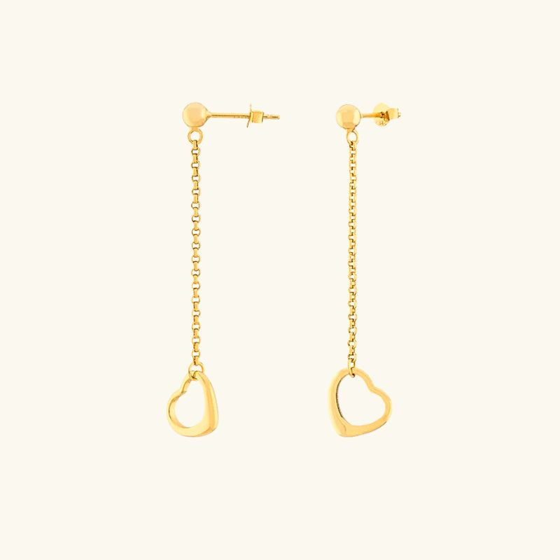 Levoire | Boucles D'Oreilles En Cœur Dorées Or 50 mm