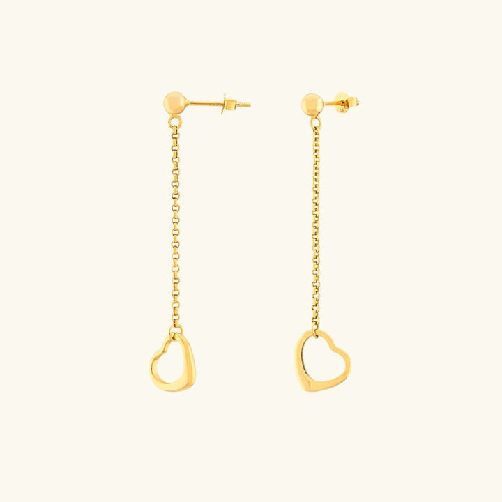 Levoire | Boucles D'Oreilles En Cœur Dorées Or 50 mm