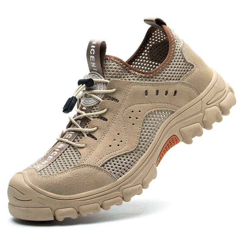 Levoire | Chaussures De Sécurité Industrielles Pour Hommes Avec Embout En Acier Beige