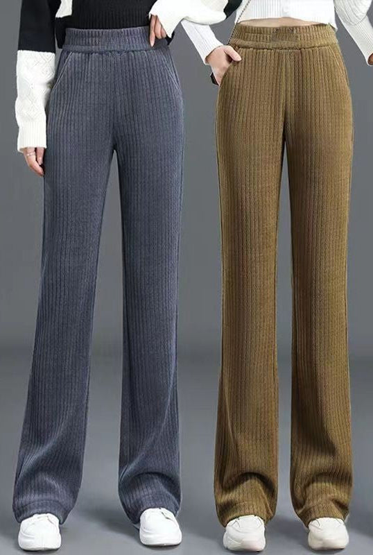 Levoire | Pantalons pour femmes à taille élastique Gris+Jaune