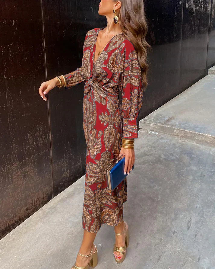 Levoire | Robe Maxi Imprimée Talons Rot