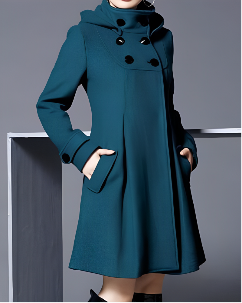 Levoire | Femmes Manteau Long Chaud Vert foncé