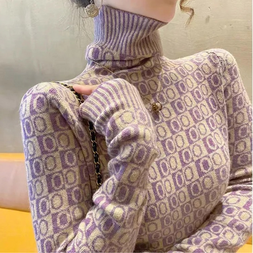 Levoire | Pull à col haut pour femmes Imprimé, Élégant et Doux
