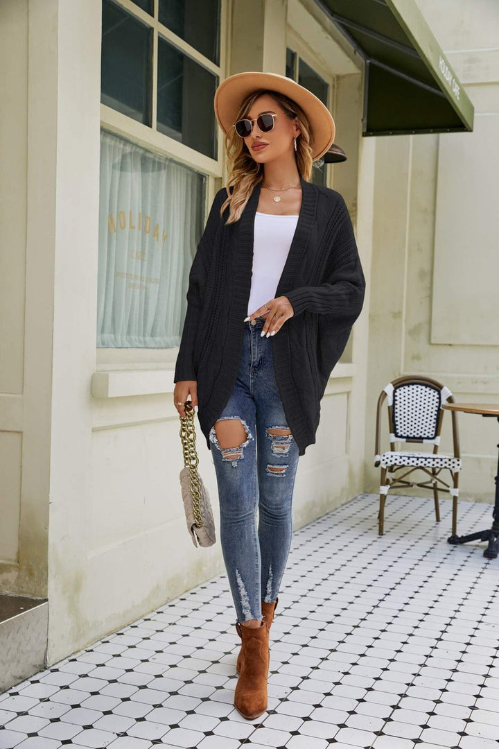 Levoire | Cardi Open Avec Des Manches Dolman Larges Noir
