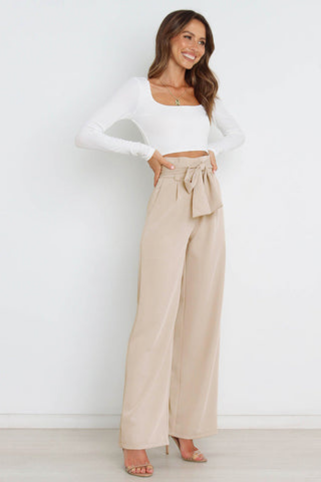 Levoire | Pantalon En Lin Pour Femmes Long Beige