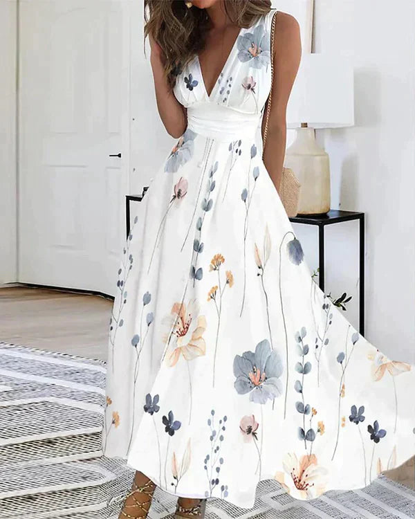 Levoire | Robe Élégante À Fleurs Blanches