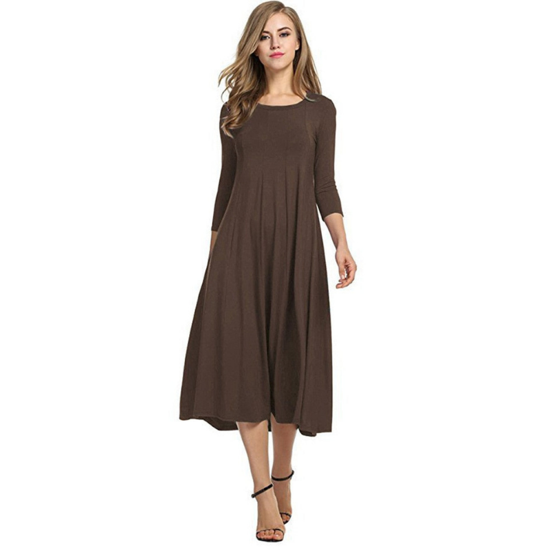 Levoire | Lssig Chic Styl Robe Trois Quarts Braun