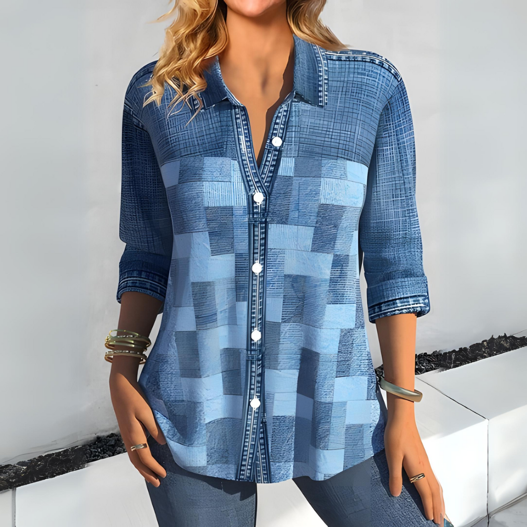 Levoire | Chemise À Carreaux À Boutons Bleu