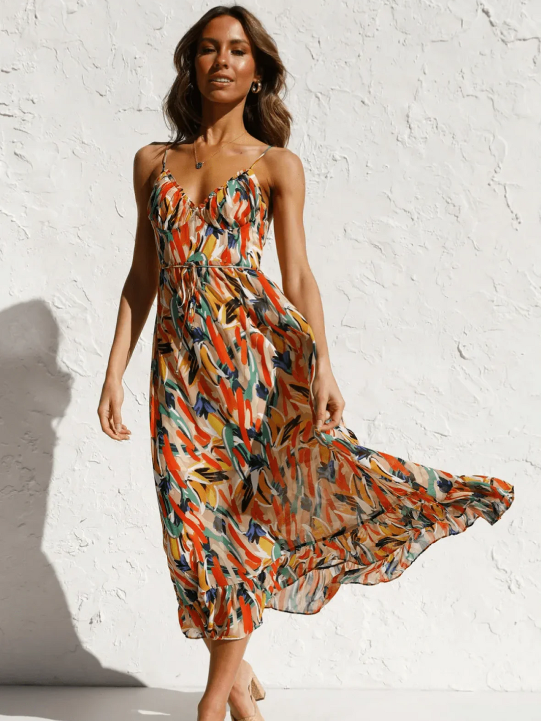 Levoire | Robe Midi Colorée Jaune