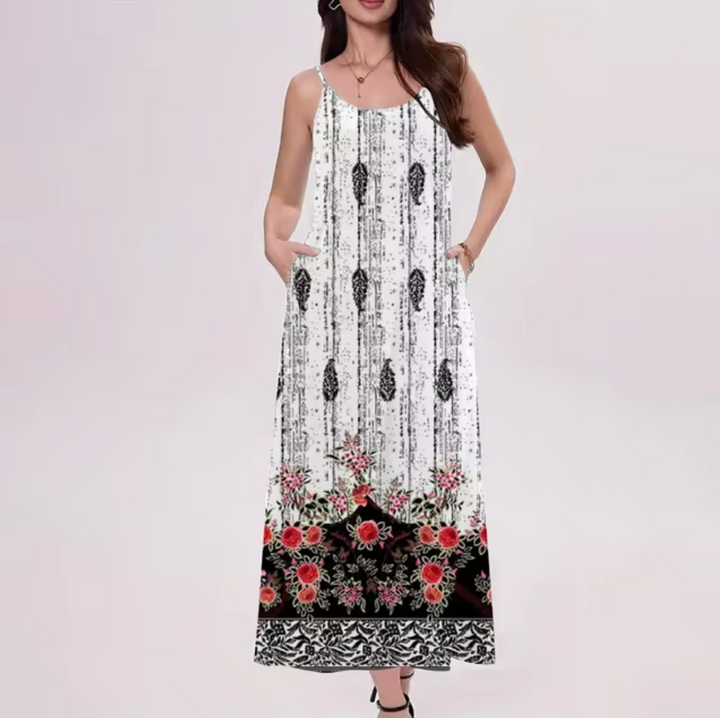 Levoire | Robe Longue Imprimée Élégante Blanc