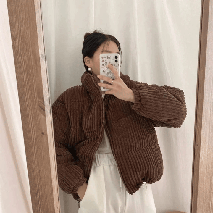Levoire | Veste Matelassée À Motif En Rib Vert