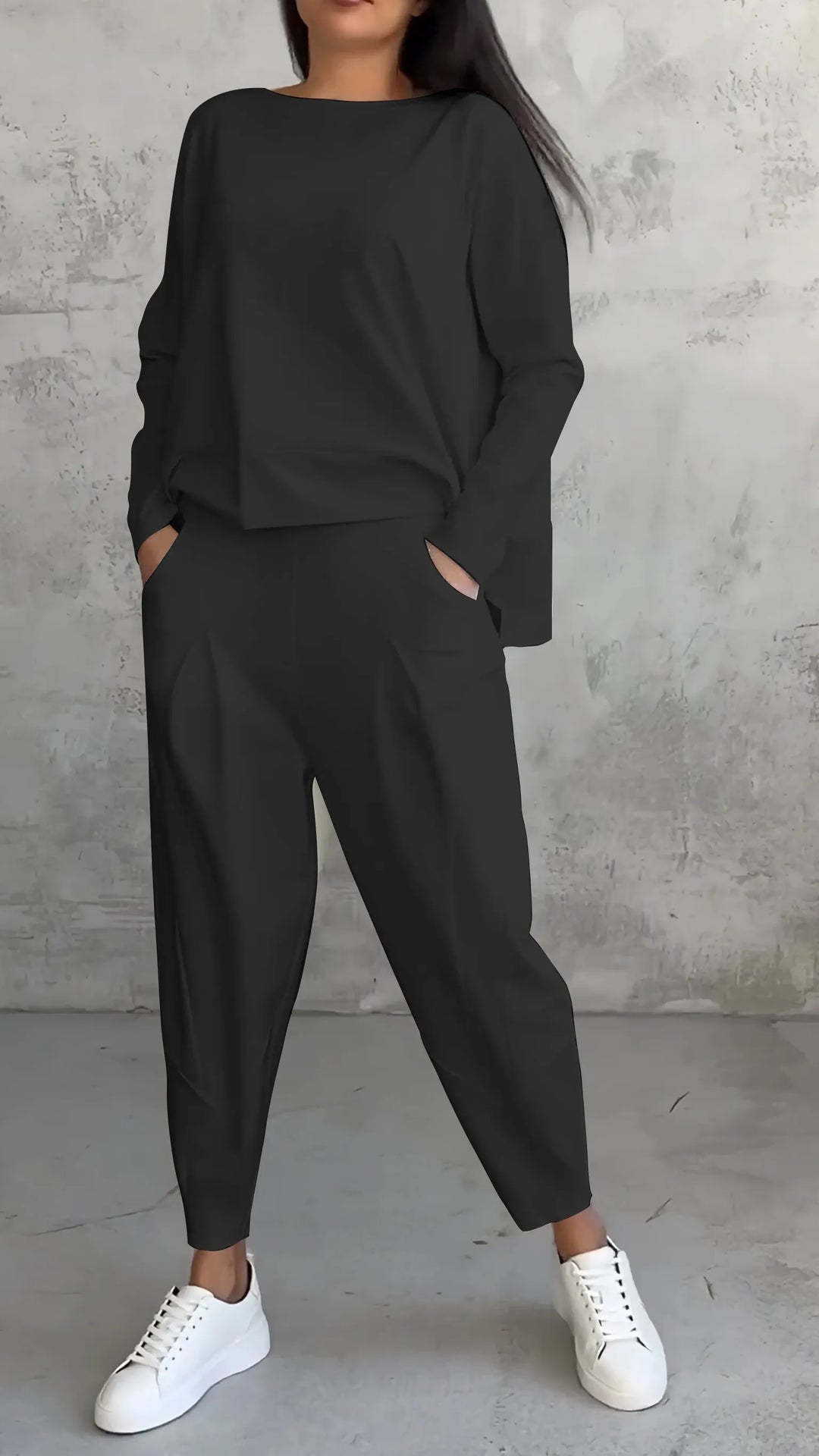 Levoire | Ensemble De Loungewear Minimaliste Deux Pièces Pour Femmes Noir