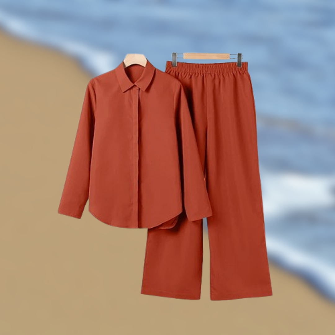 Levoire | Set chemise et pantalon en lin Rosso