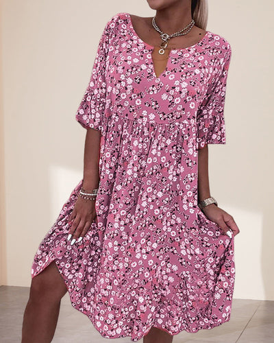 Levoire | Robe À Manches Demi-Mètres Et Imprimé Floral