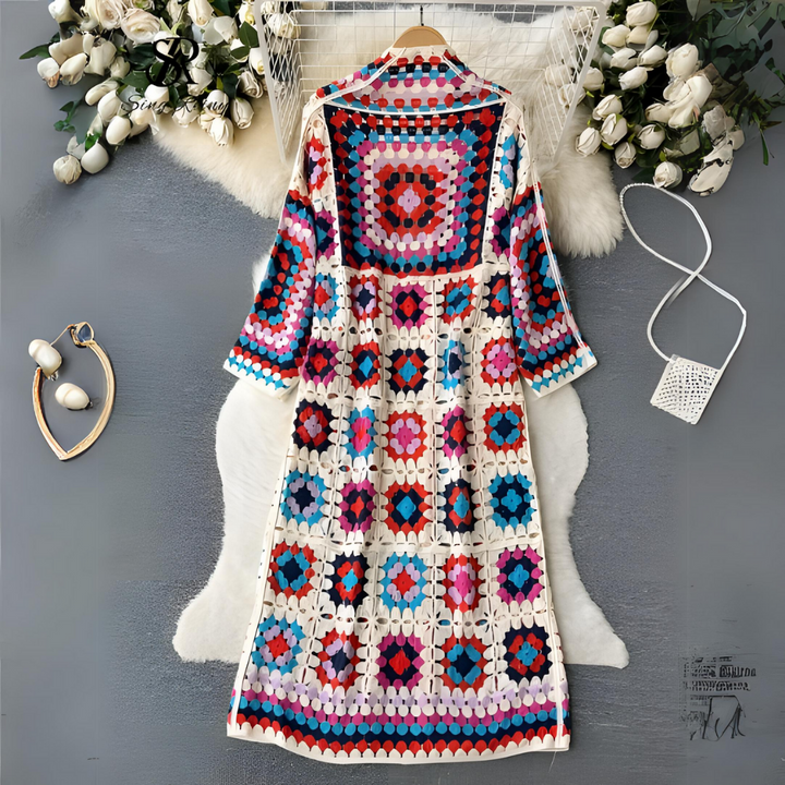 Levoire | Robe en tricot longue multicolore