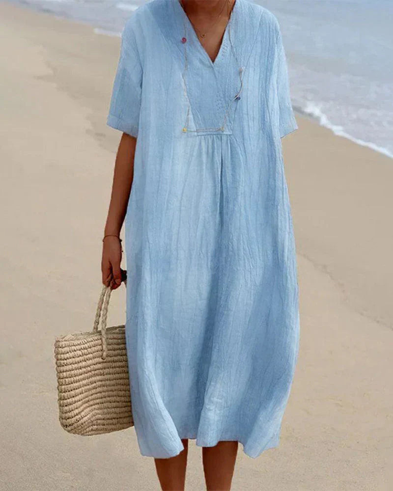 Levoire | Robe D'Été Femme Avec Un Design Imprimé Bleu ciel