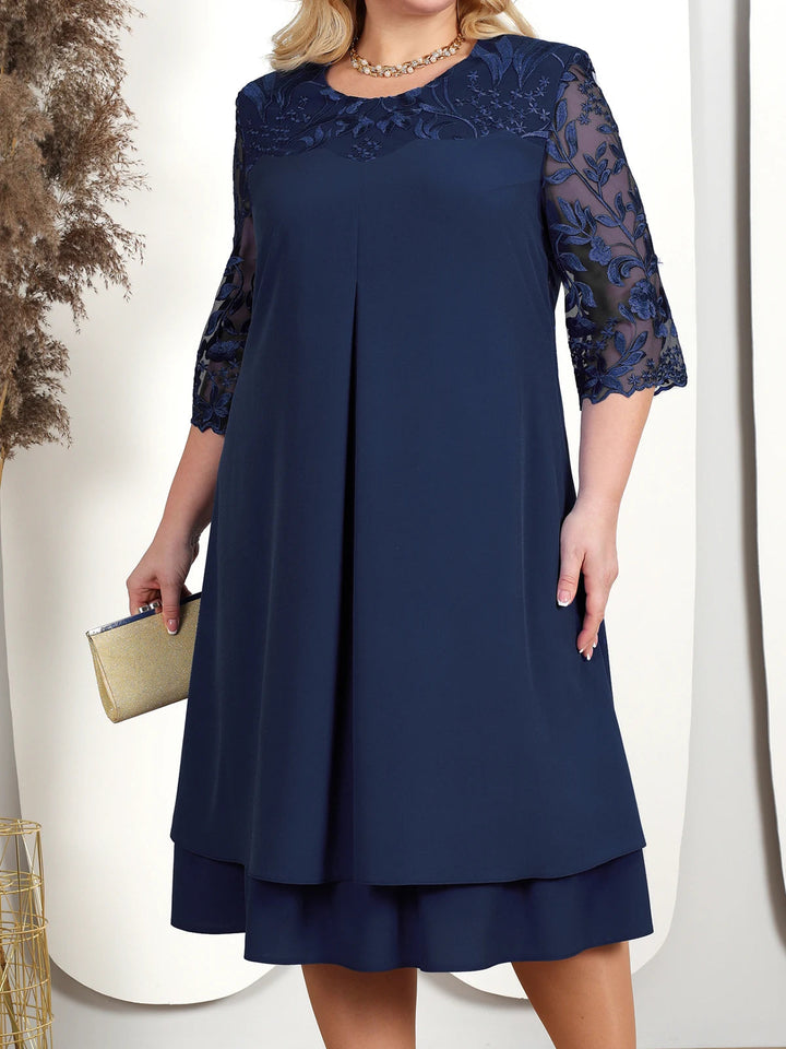 Levoire | Robe De Fête Avec Des Éléments Stylés En Grandes Tailles Pour Un Look Élégant Bleu Fonce