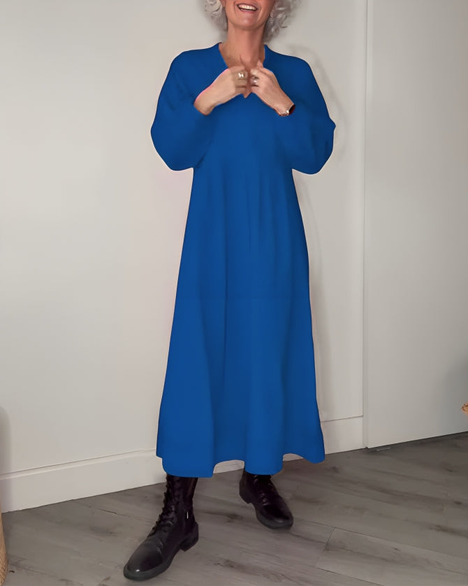 Levoire | Femmes Élégante Robe Maxi Longue Bleu