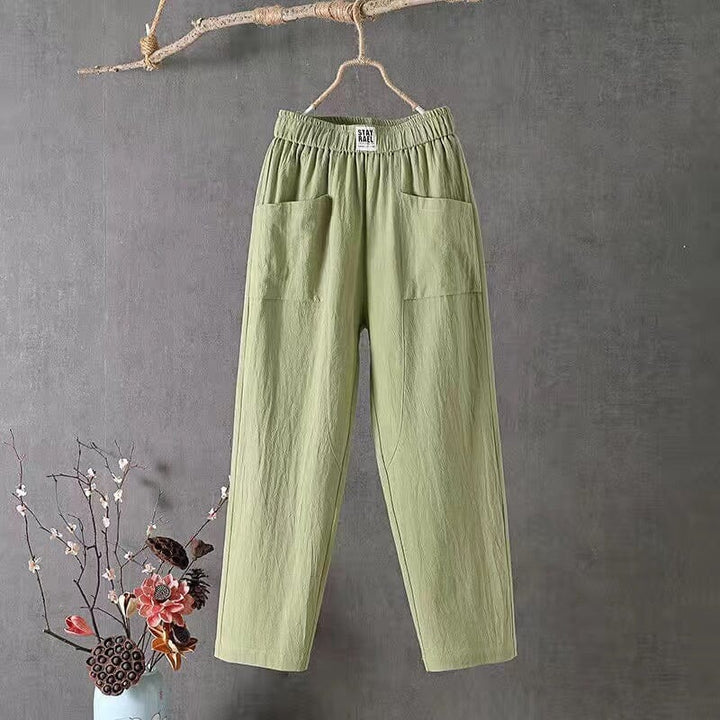 Levoire | Pantalon En Mélange De Lin Vert