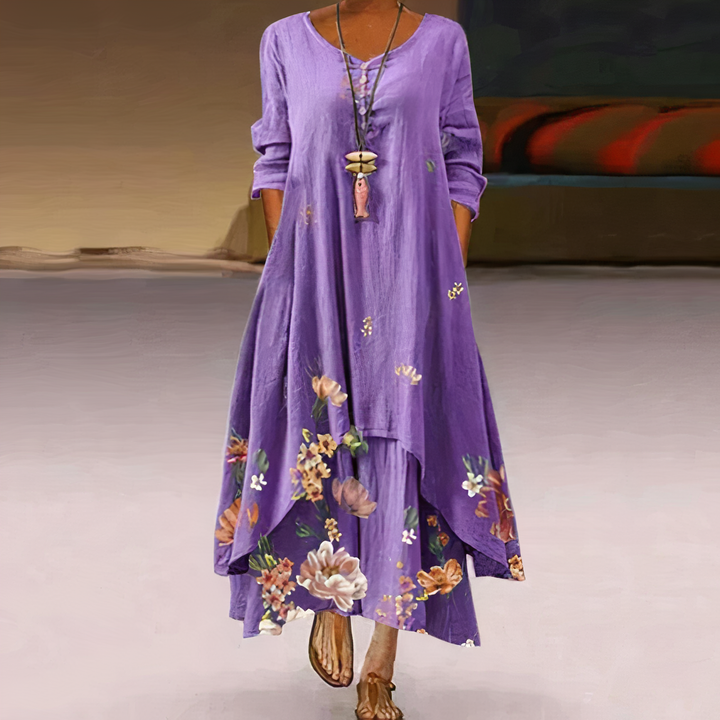 Levoire | Robe Elegante Avec Details Raffines Et Coupe Flatteuse Champ de lavande