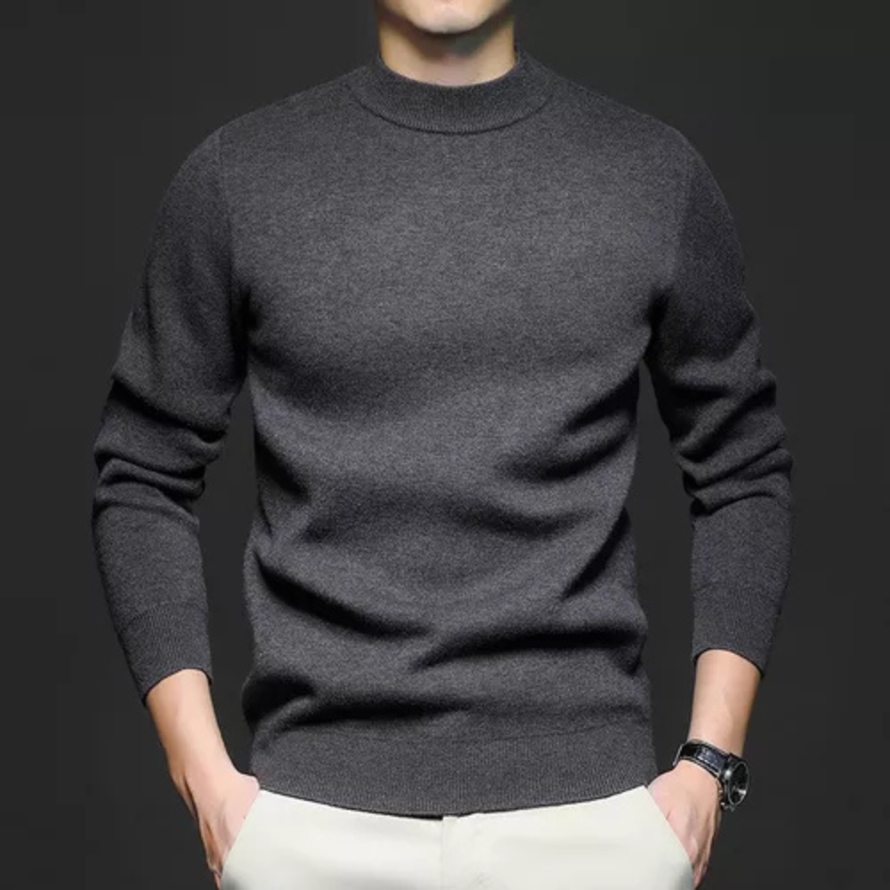 Levoire | Polo en maille fine pour hommes Gris foncé