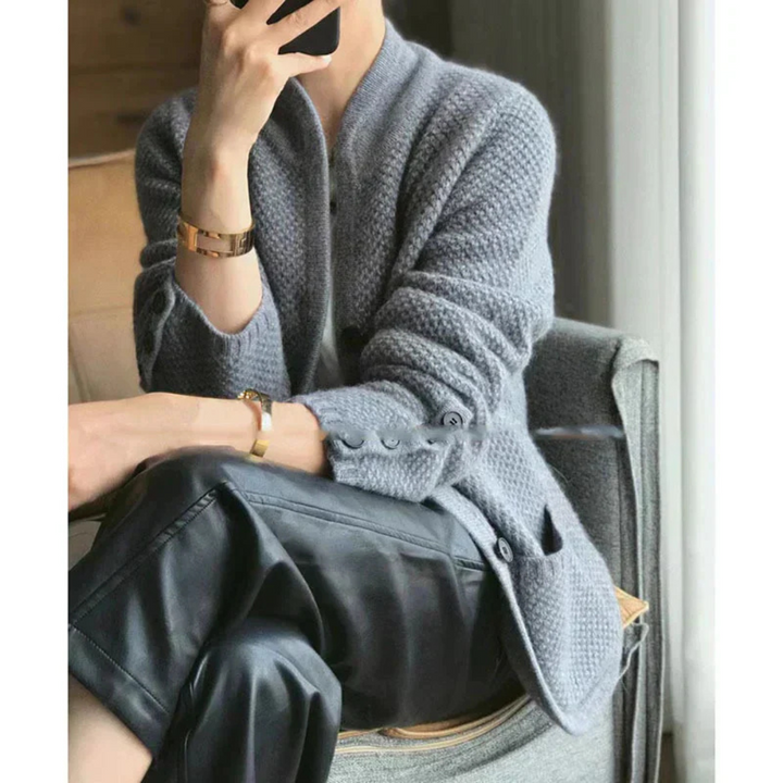 Levoire | Veste en maille chaude pour femmes Confortable Gris Taille unique