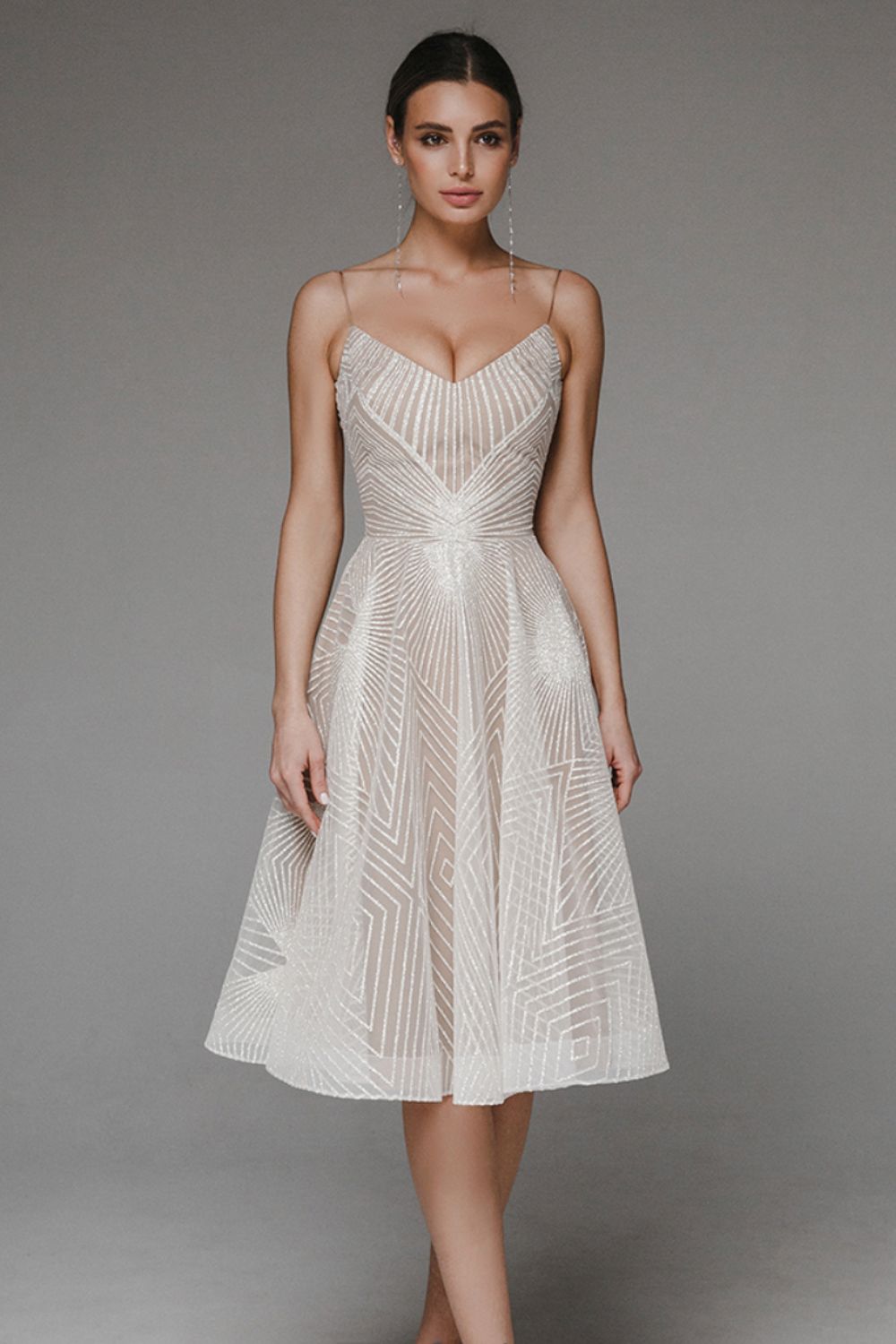 Levoire | Robe Midi Élégante En Sequins Géométriques Midi