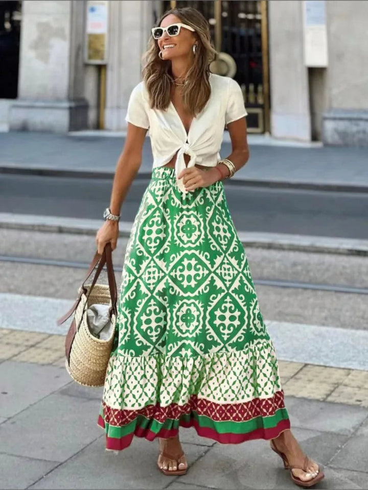 Levoire | Robe Boho Rock avec bandeau pour femmes Vert
