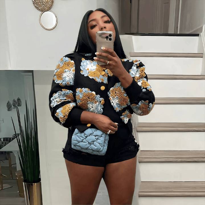 Levoire | Rento Blouse En Ayant Une Belle Allure Noir-Jaune-Fleur