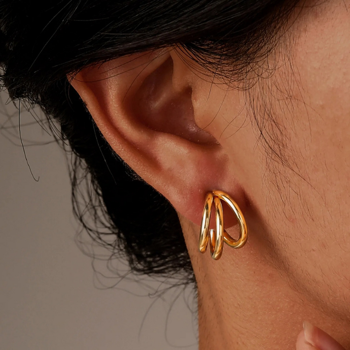 Levoire | Boucles D'Oreilles Géométriques À Double Couche