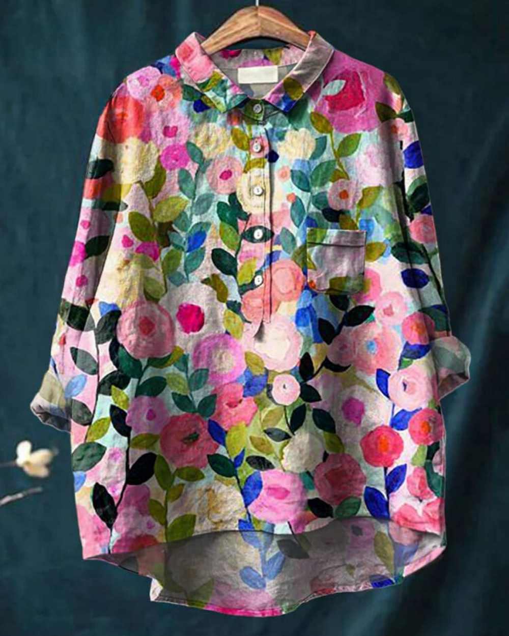 Levoire | Chemisier En Coton Et Lin Avec Imprimé Floral