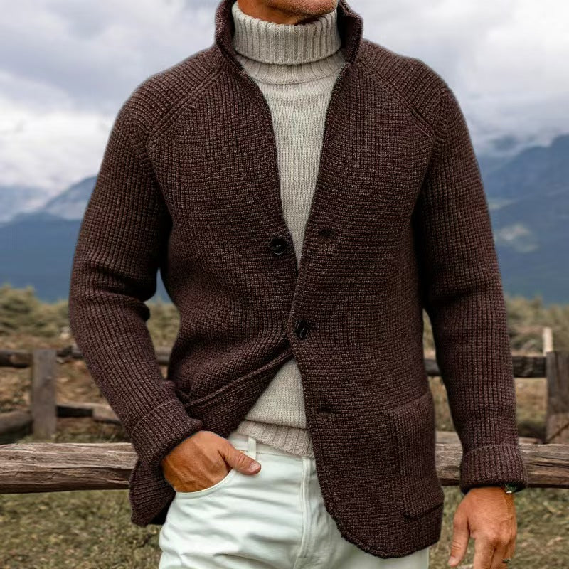 Levoire | Veste Homme Avec Col Montant Et Boutons Pour Un Confort Quotidien Braun