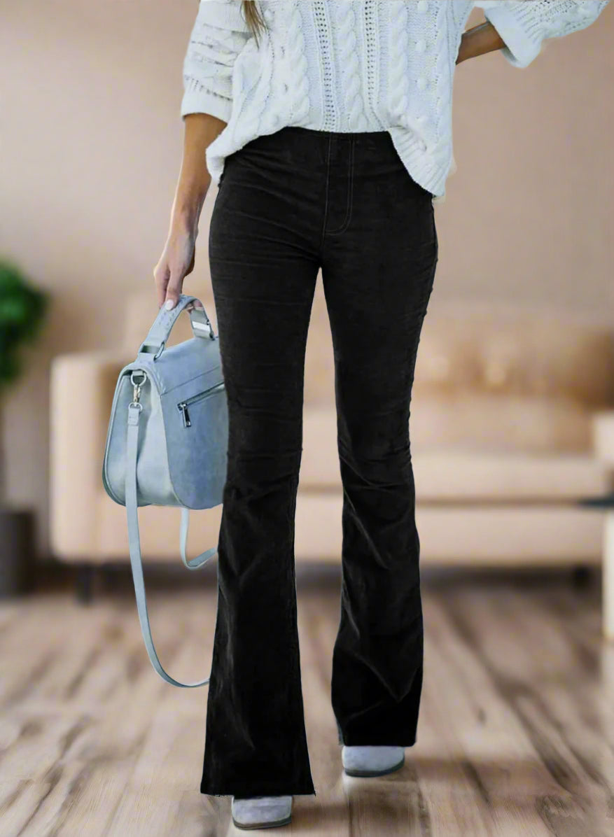 Levoire | Pantalon Femme À Taille Haute Et Coupe Évasée Élégante