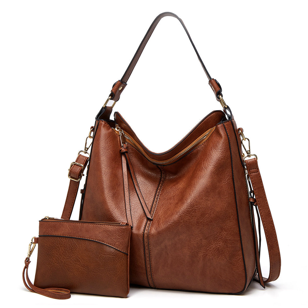 Levoire | Sac En Cuir Avec Grande Capacité Et Poches Latérales Set marron foncé