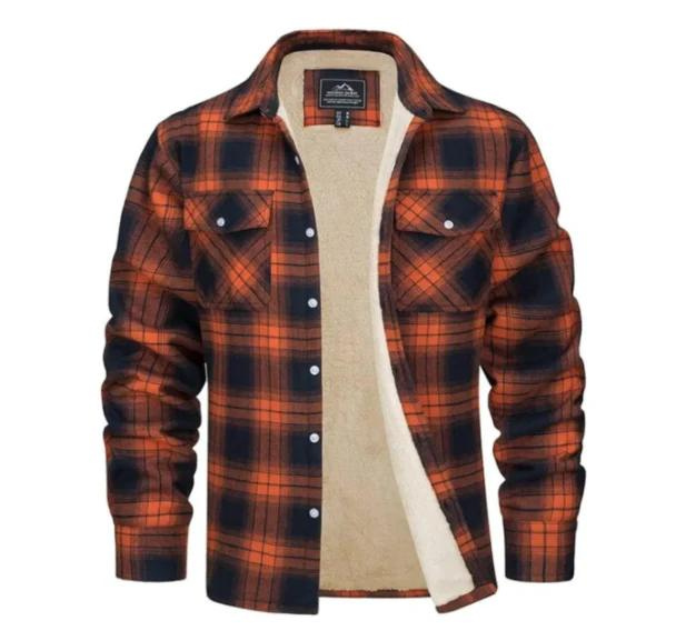 Levoire | Veste en flanelle raide Orange