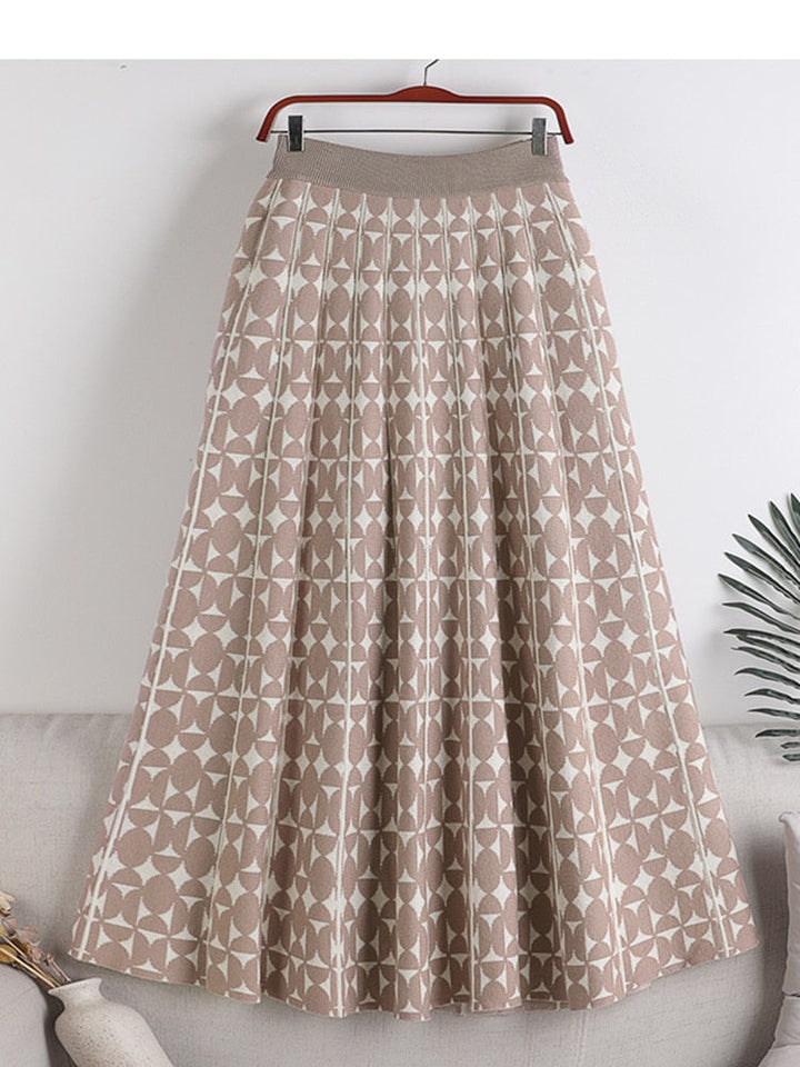 Levoire | Jupe Midi Plissée En Tricot Une taille Abricot
