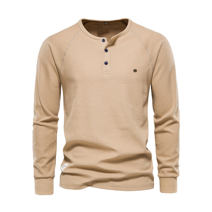 Levoire | T-Shirt Henley Homme Kaki