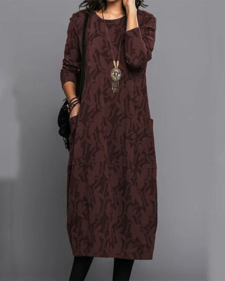 Levoire | Robe à manches longues imprimée Bordeaux