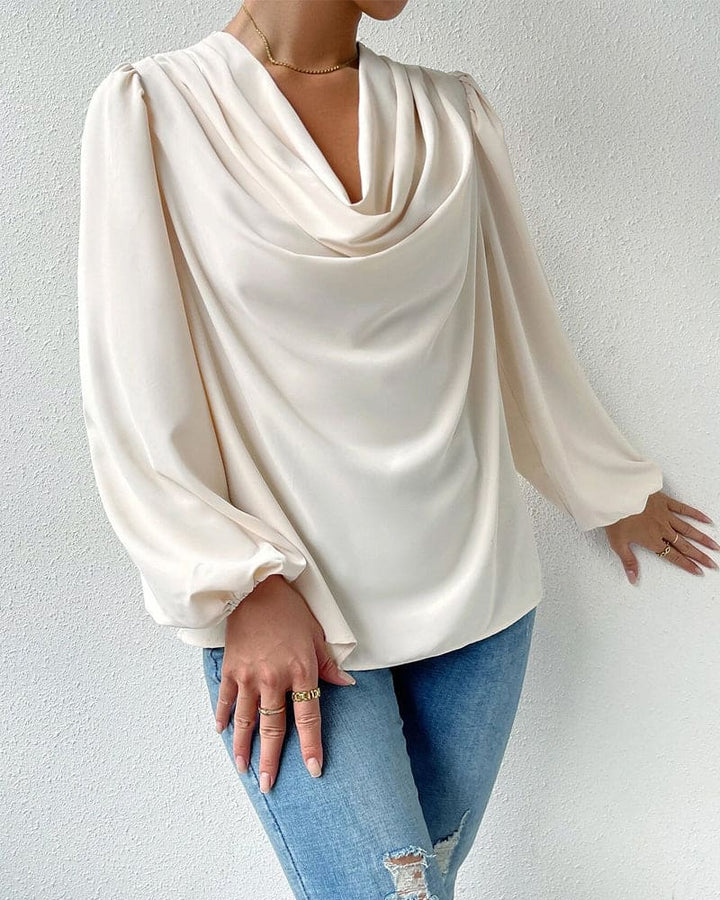 Levoire | Une Blouse Unicolore Avec Décolleté En V Beige