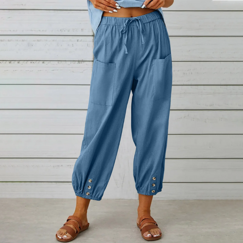 Levoire | Pantalon En Lin Pour Femmes Décontracté Taille Haute