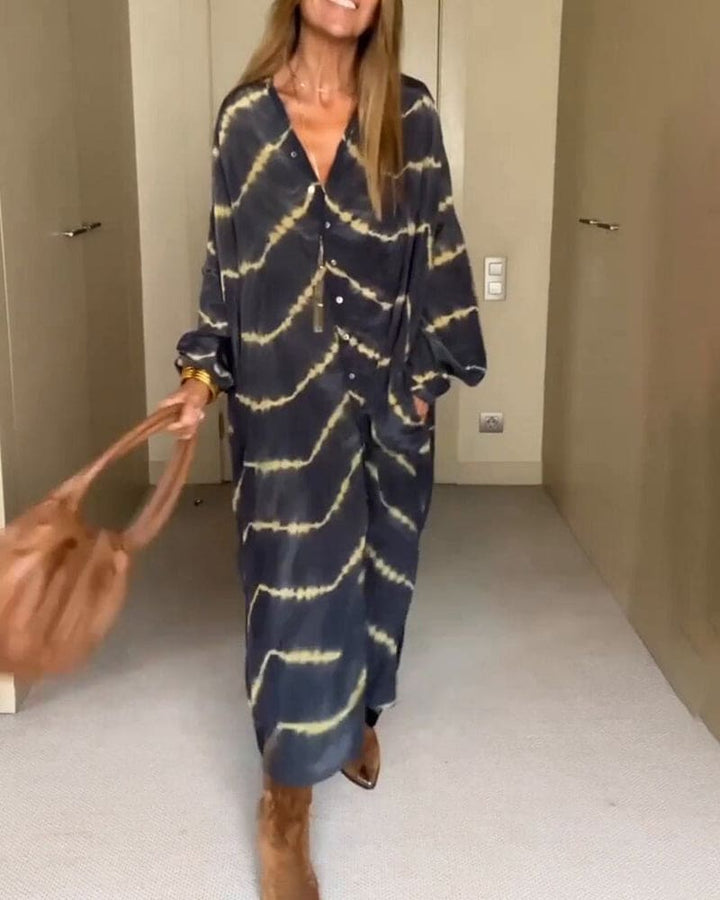 Levoire | Robe maxi à rayures douces Noir