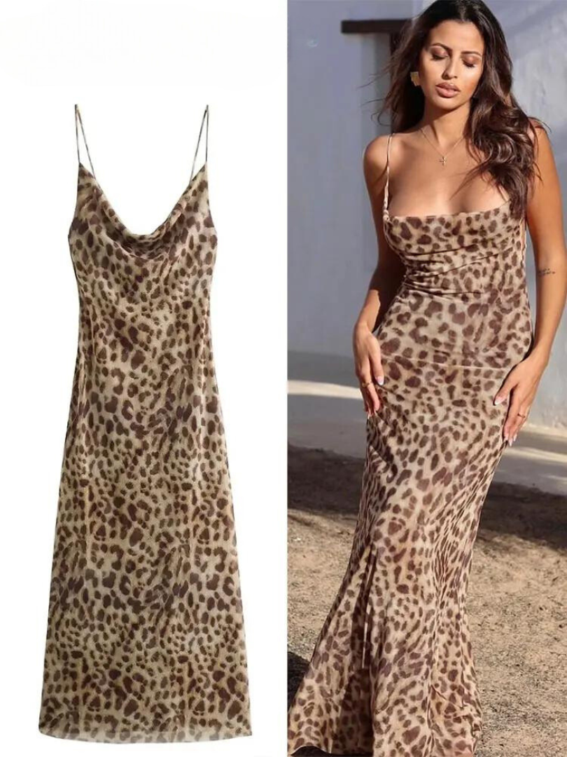 Levoire | Robe Élégante Avec Motif Léopard Pour Femmes