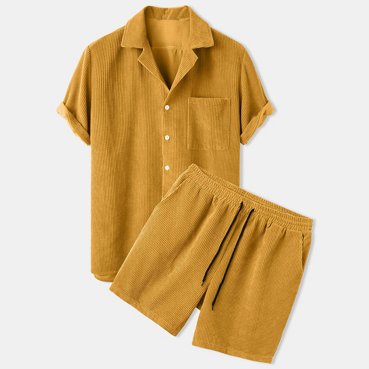 Levoire | Ensemble combiné pour hommes Ensemble élégant deux pièces pour le printemps/été Jaune